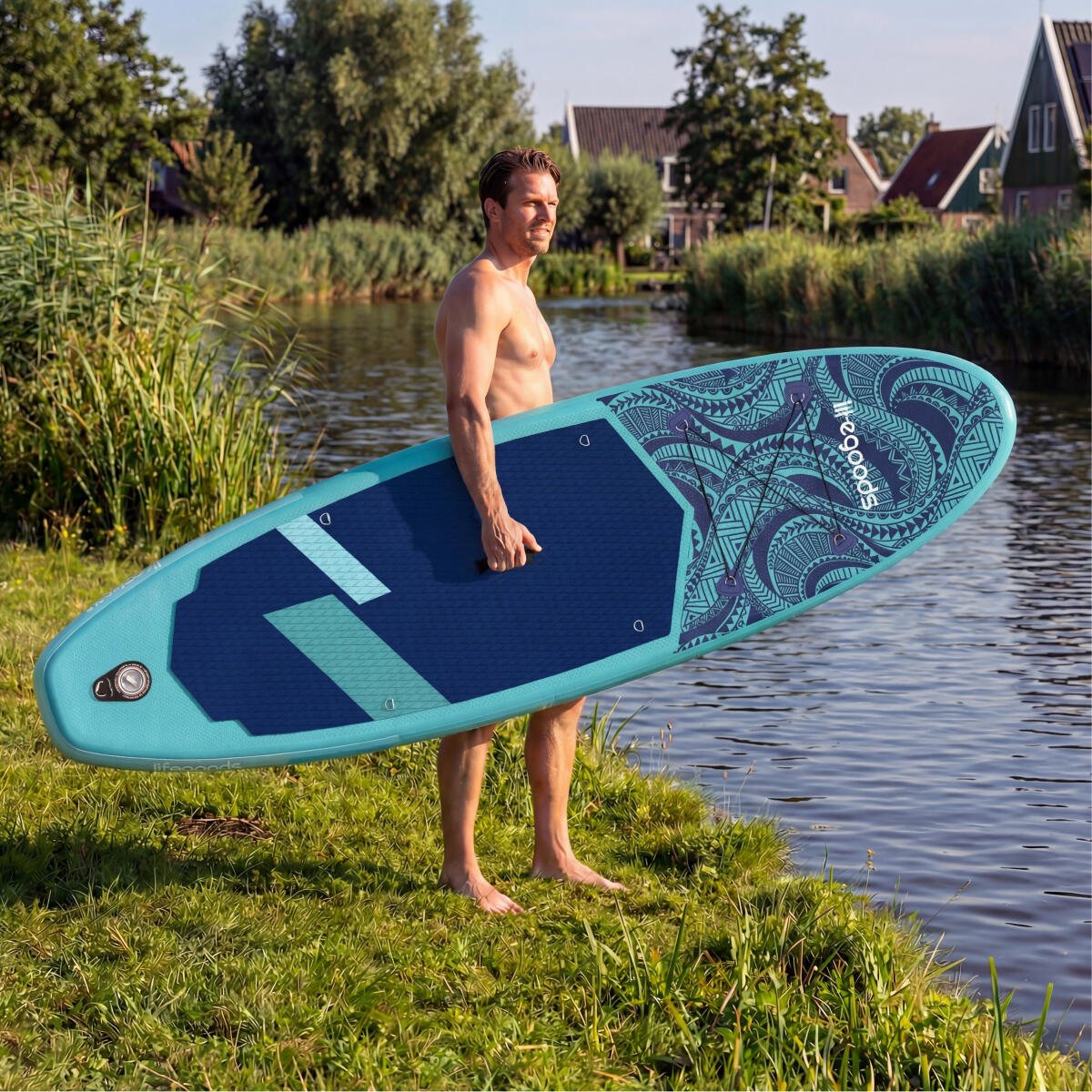 SUP Board Allround Compact - met zitje - 300cm - max 100kg - beginners - Blauw 2/7