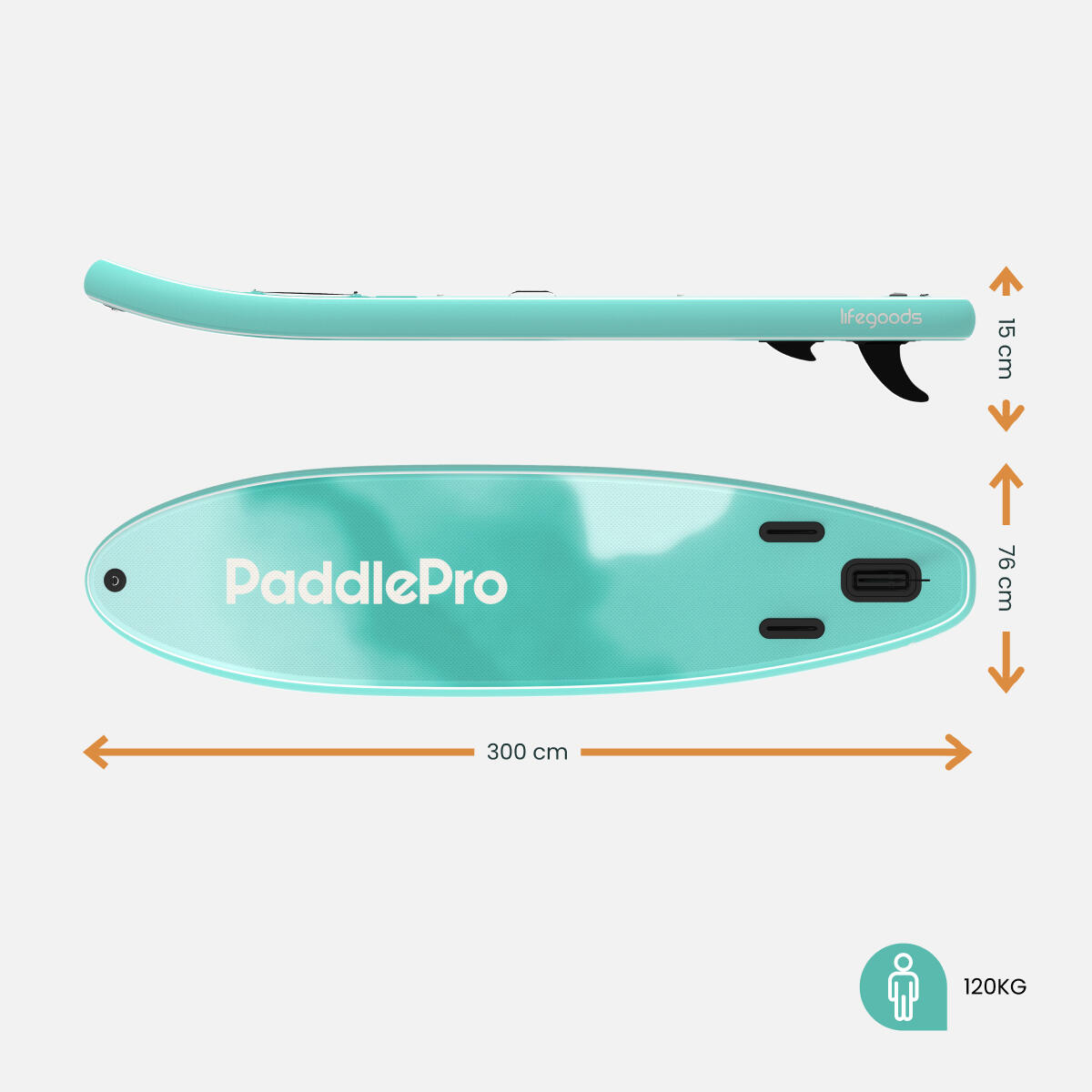 SUP Board Allround Compact - met zitje - 300cm - max 100kg - beginners - Groen 2/7