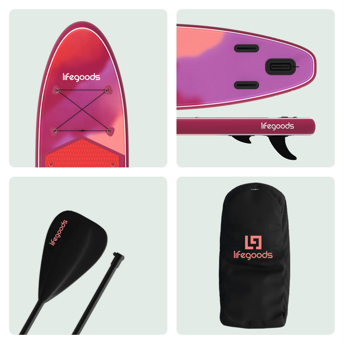 SUP Board Allround Compact - met zitje - 300cm - max 100kg - beginners - Rood 5/7