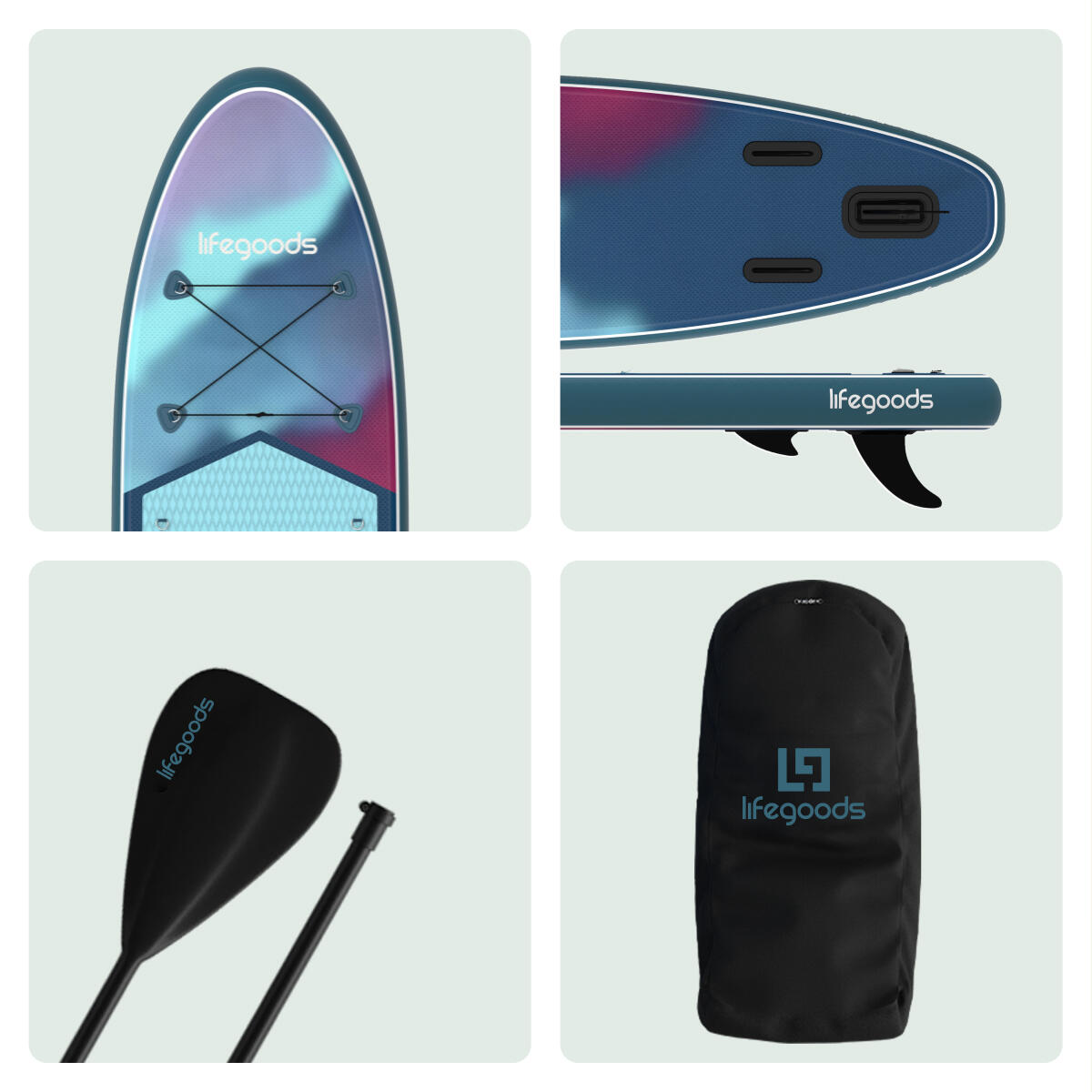 SUP Board Allround Compact - met zitje - 300cm - max 100kg - beginners - Paars 5/7