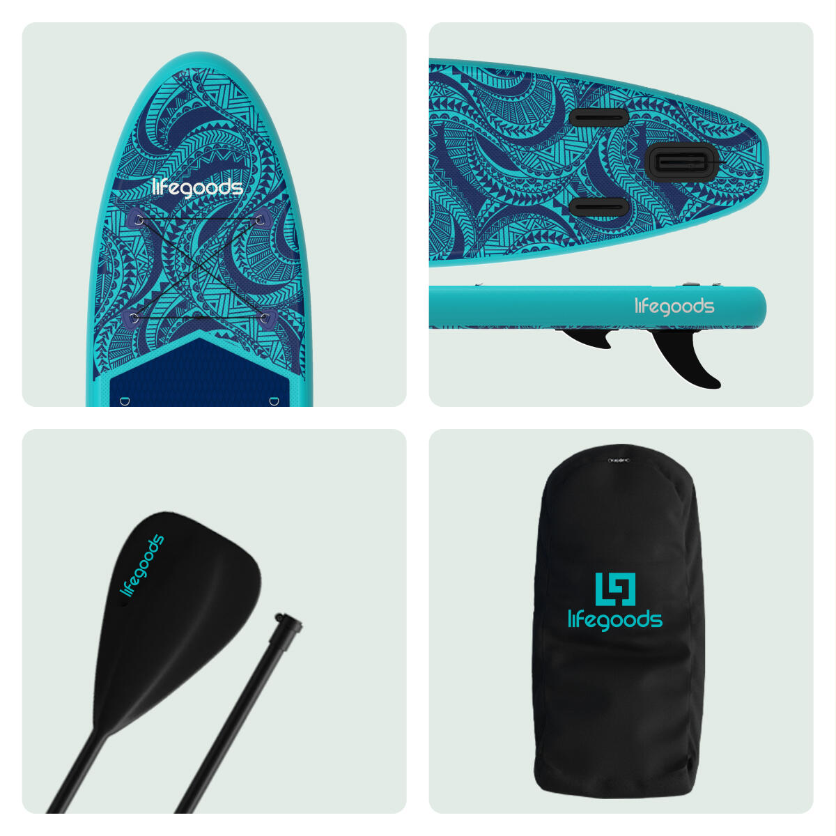 SUP Board Allround Compact - met zitje - 300cm - max 100kg - beginners - Blauw 4/7