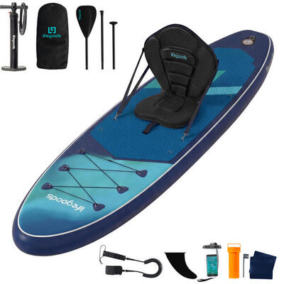 Sup board allround compact - met zitje - 300cm - max 100kg - beginners - blauw
