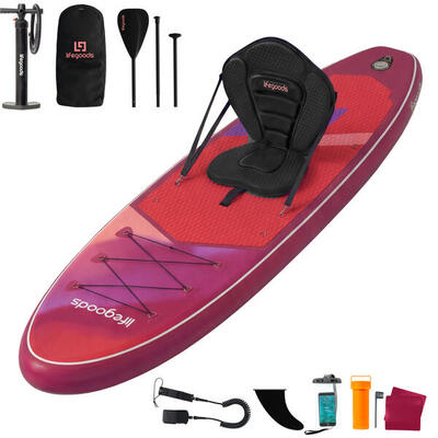 Sup board allround compact - met zitje - 300cm - max 100kg - beginners - rood