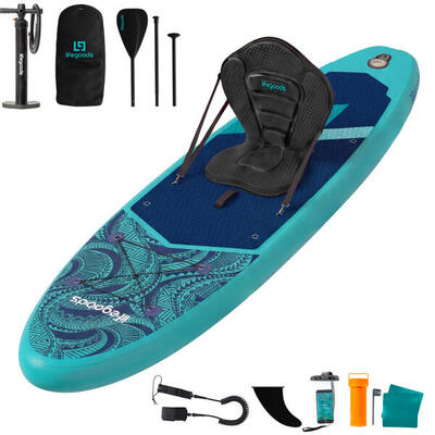 Sup board allround compact - met zitje - 300cm - max 100kg - beginners - blauw
