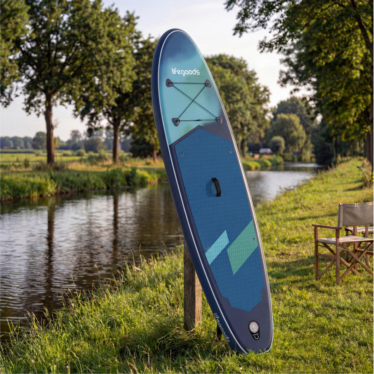 SUP Board Allround Compact - met zitje - 300cm - max 100kg - beginners - Blauw 6/7