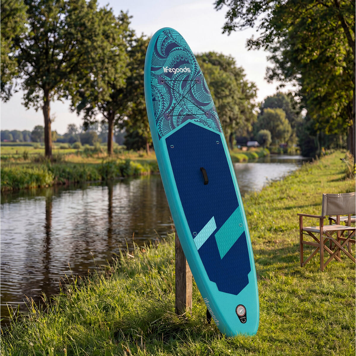 SUP Board Allround Compact - met zitje - 300cm - max 100kg - beginners - Blauw 5/7