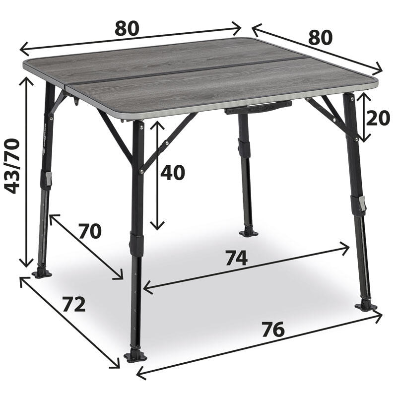 Brunner mesa camping ligera y plegable 80x80 cm elùtop compack 3/6