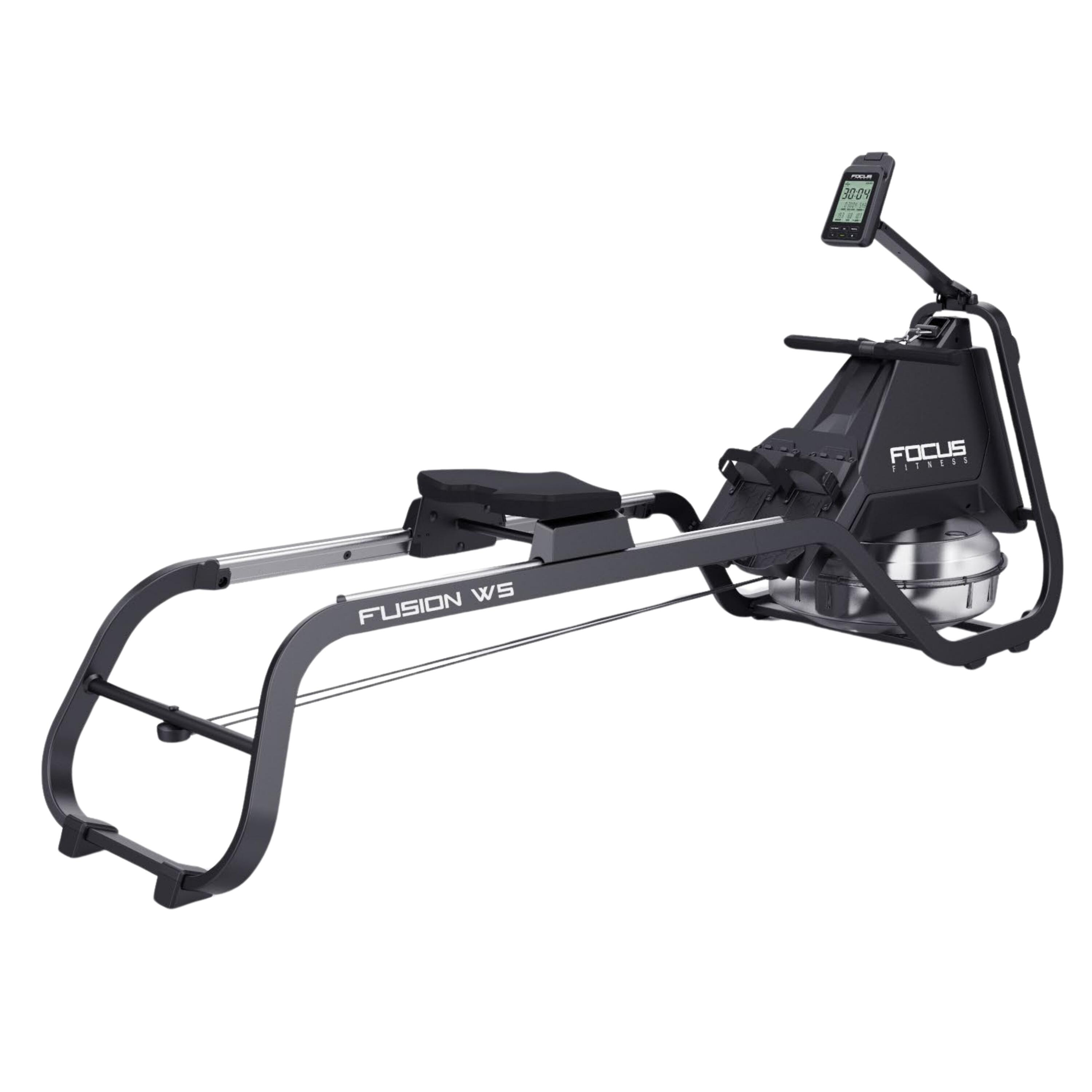 Roeitrainer met waterweerstand Focus Fitness Fusion W5 – Houten frame – Bluetoot 4/7