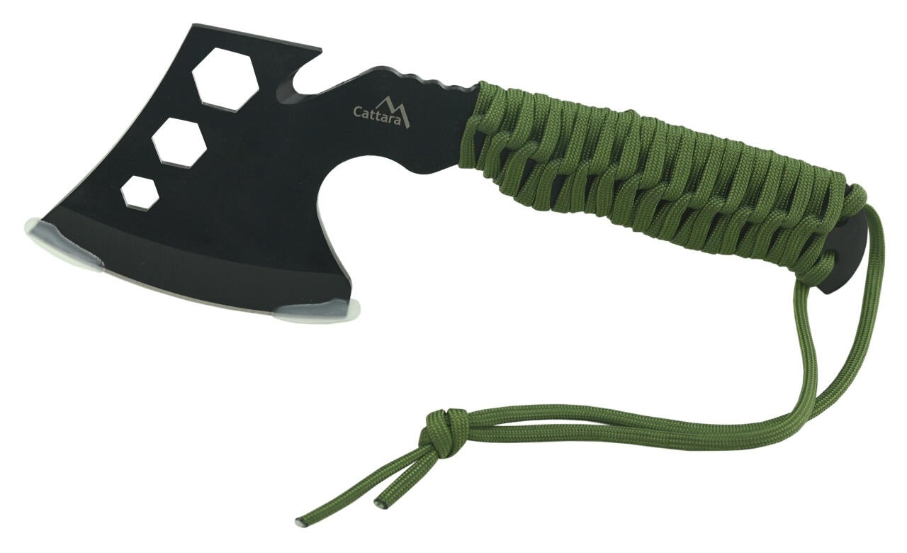 Toporisca multifunctionala Cattara Viking 24 cm cu chei, paracord, teaca