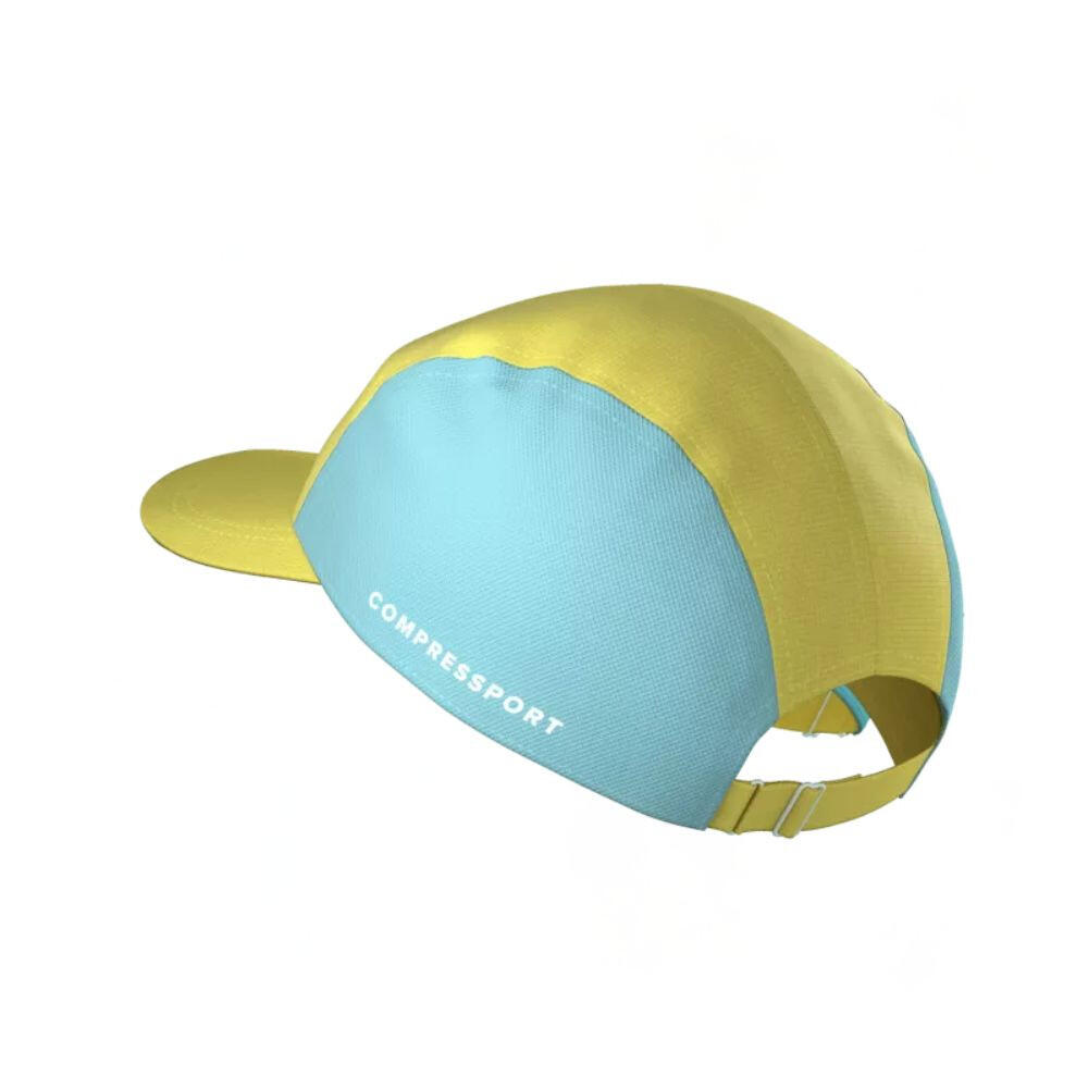Gorra running 5 Panel Lemon/ Ether running Unisex Azul Compressport 2/3