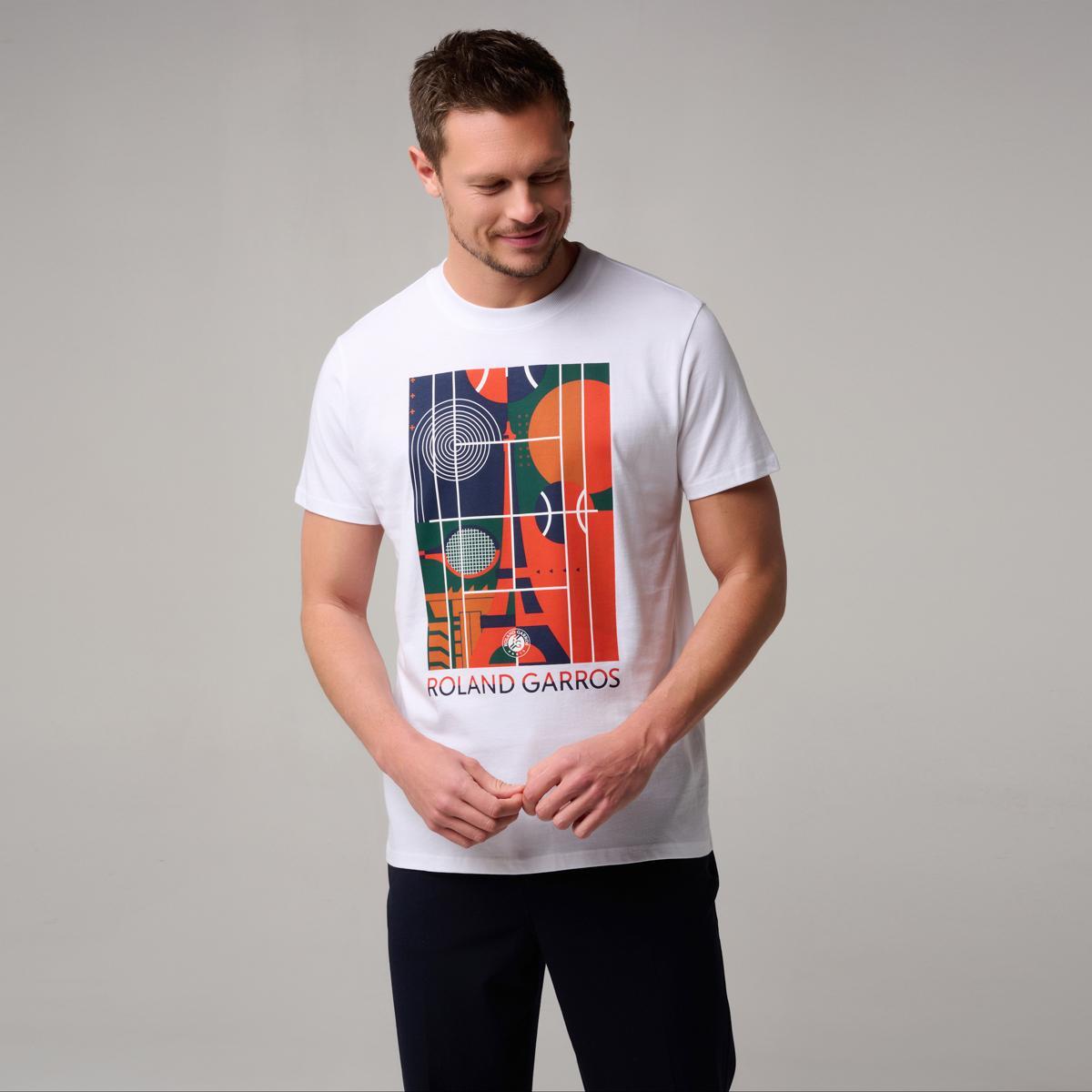 T-shirt Court Eiffel homme Roland-Garros - Blanc 1/5
