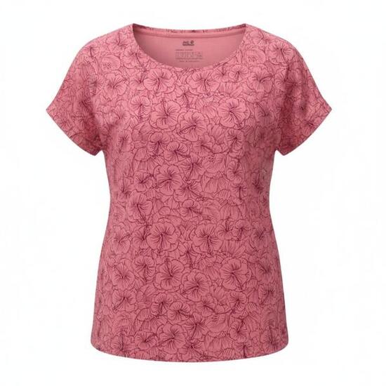 T-Shirt Hibiscus Flower T-Shirt Damen in Rosa