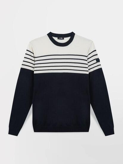 Pull col rond Homme - TOBIERON Bleu Marine