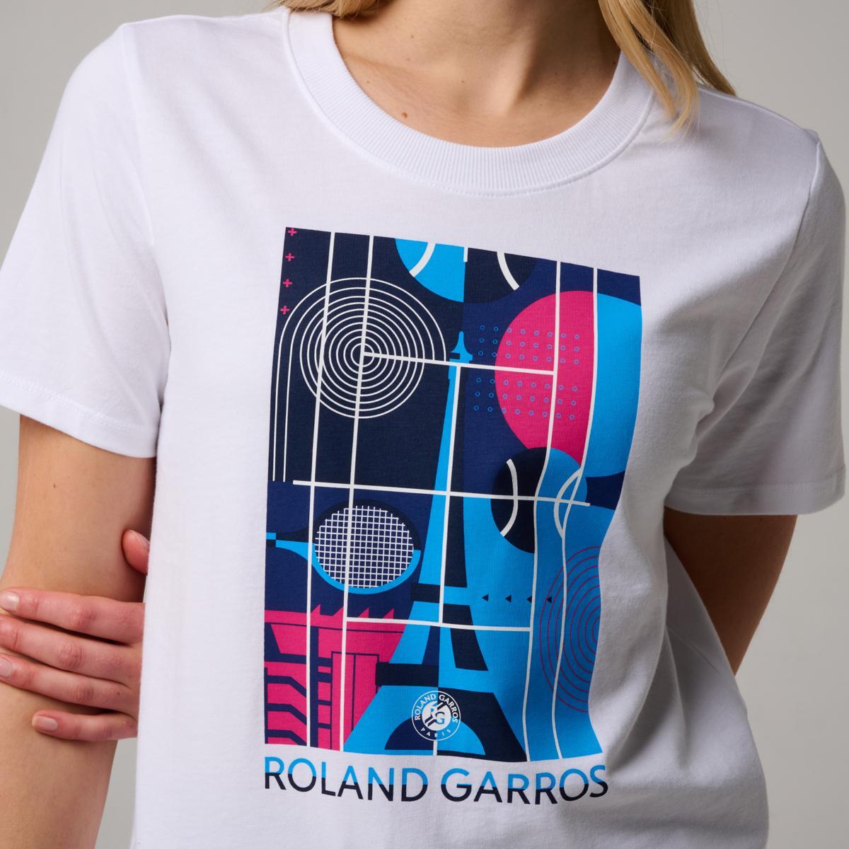 T-shirt Court Eiffel femme Roland-Garros - Blanc 2/5