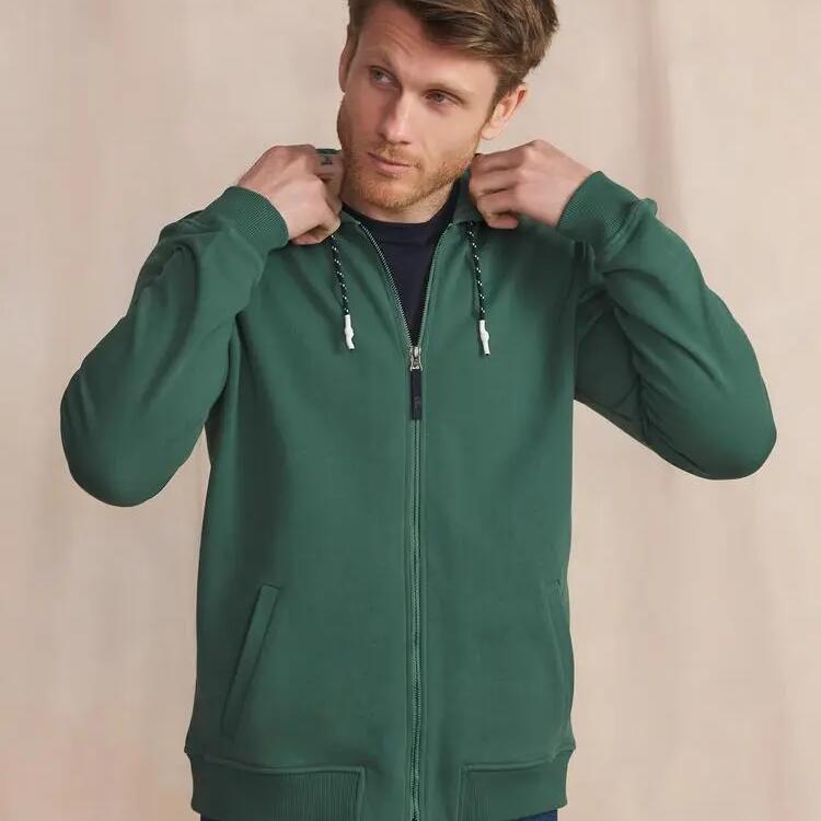 Men's Green Zip-Up Sweatshirt TBS JULINZIP
