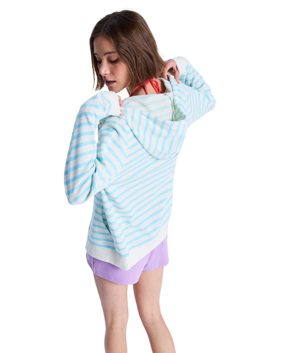 Gestreifter Zip-Hoodie PERFECT STRIPE Blau Frauen 2/4