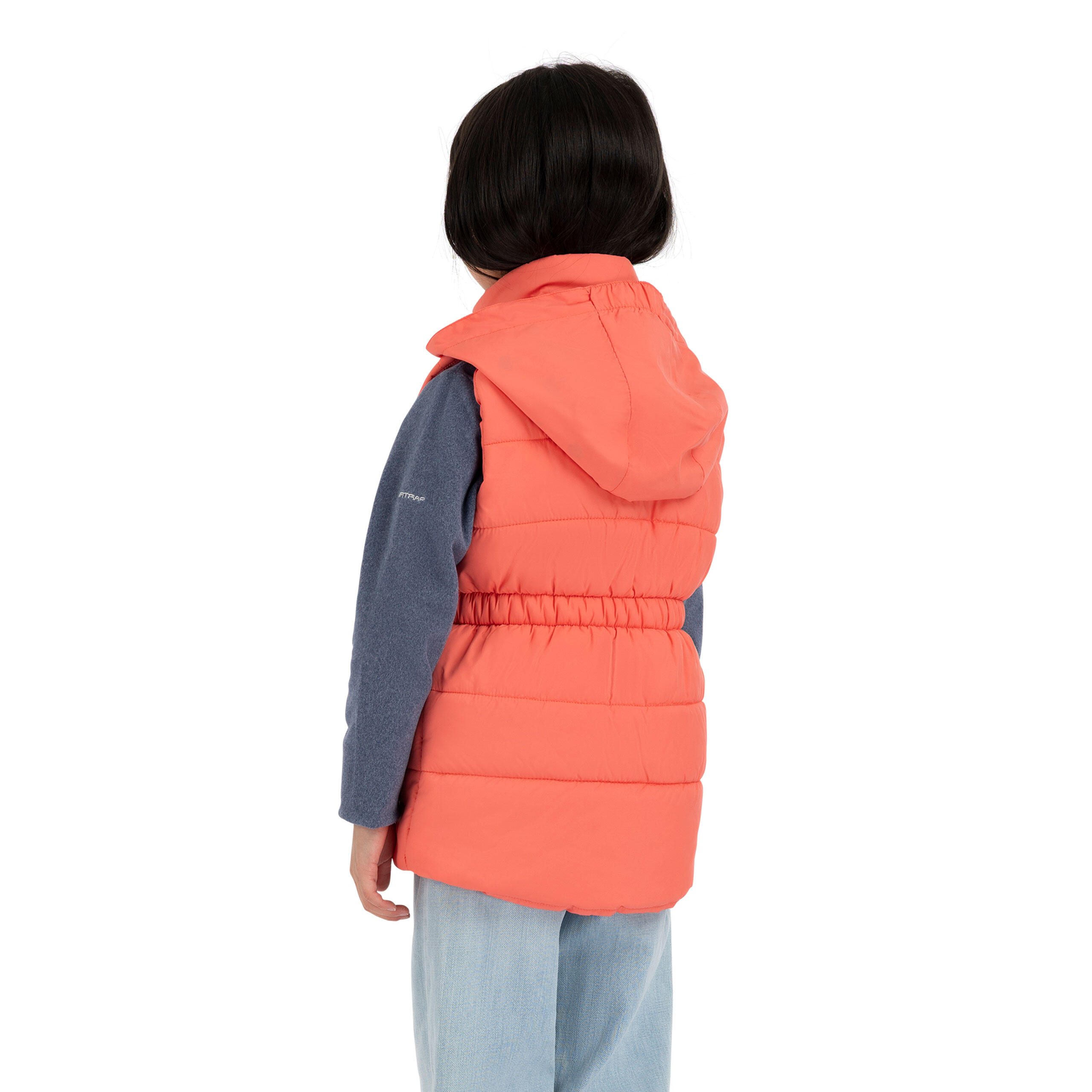 Girls Quilted Fold Away Hood Casual Gilet - Casster 5/5