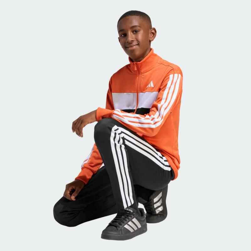 Chándal Adidas J 3S Tiberio naranja y blanco 5/5
