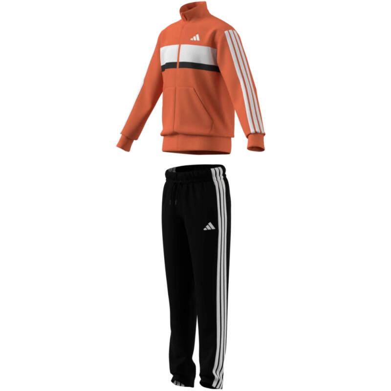 Chándal Adidas J 3S Tiberio naranja y blanco 4/5