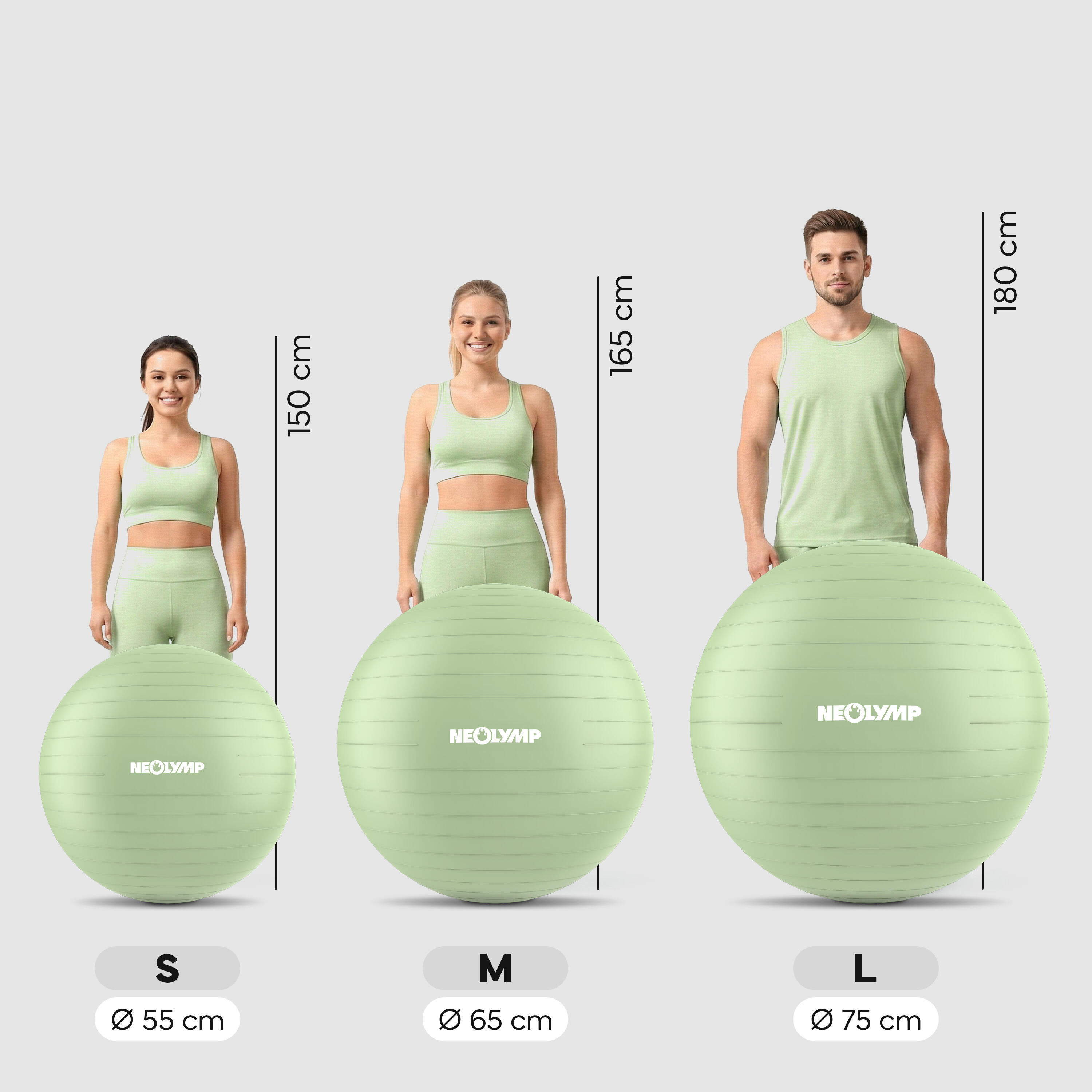 Gymnastikball Sitzball Büro ergonomisch – Anti-Burst bis 300 kg Erwachsene. L 2/6