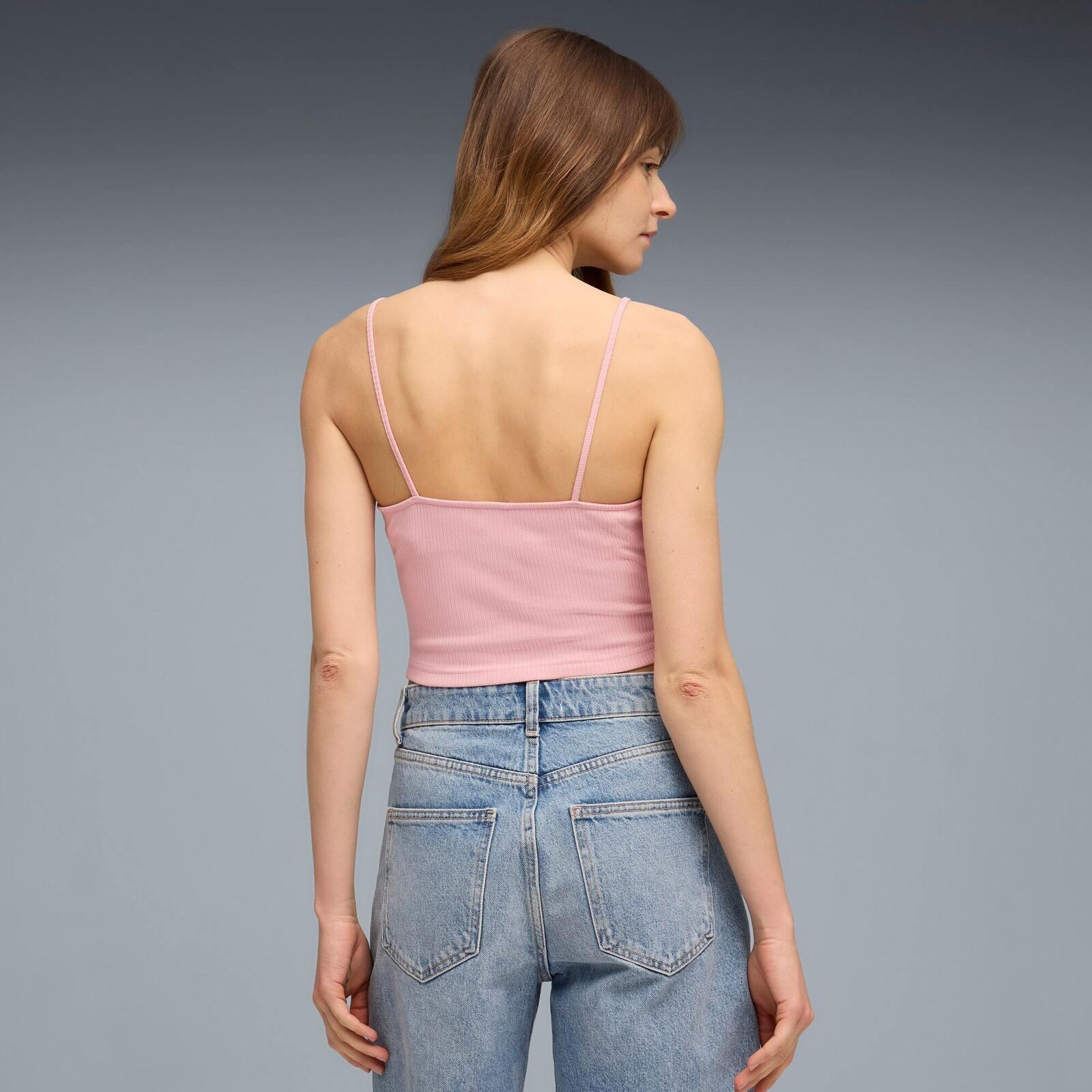 Maillot de corps Puma Wardrobe Ess Ribbed Tank Top, Rose, Femmes 2/5
