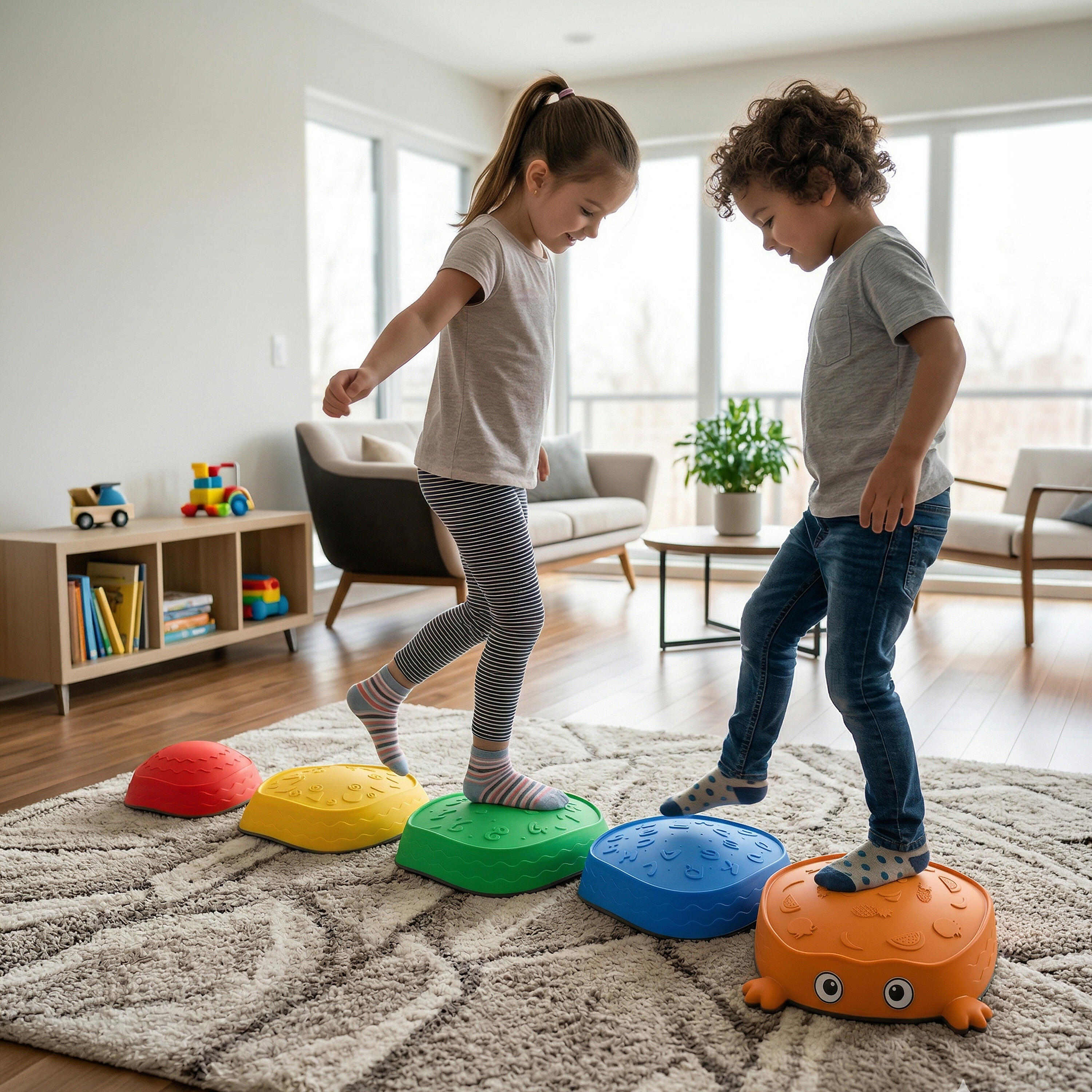 Balanciersteine 5er Set Stapelsteine Motorik Spielzeug für Kinder ab 1 Jahr 5/7