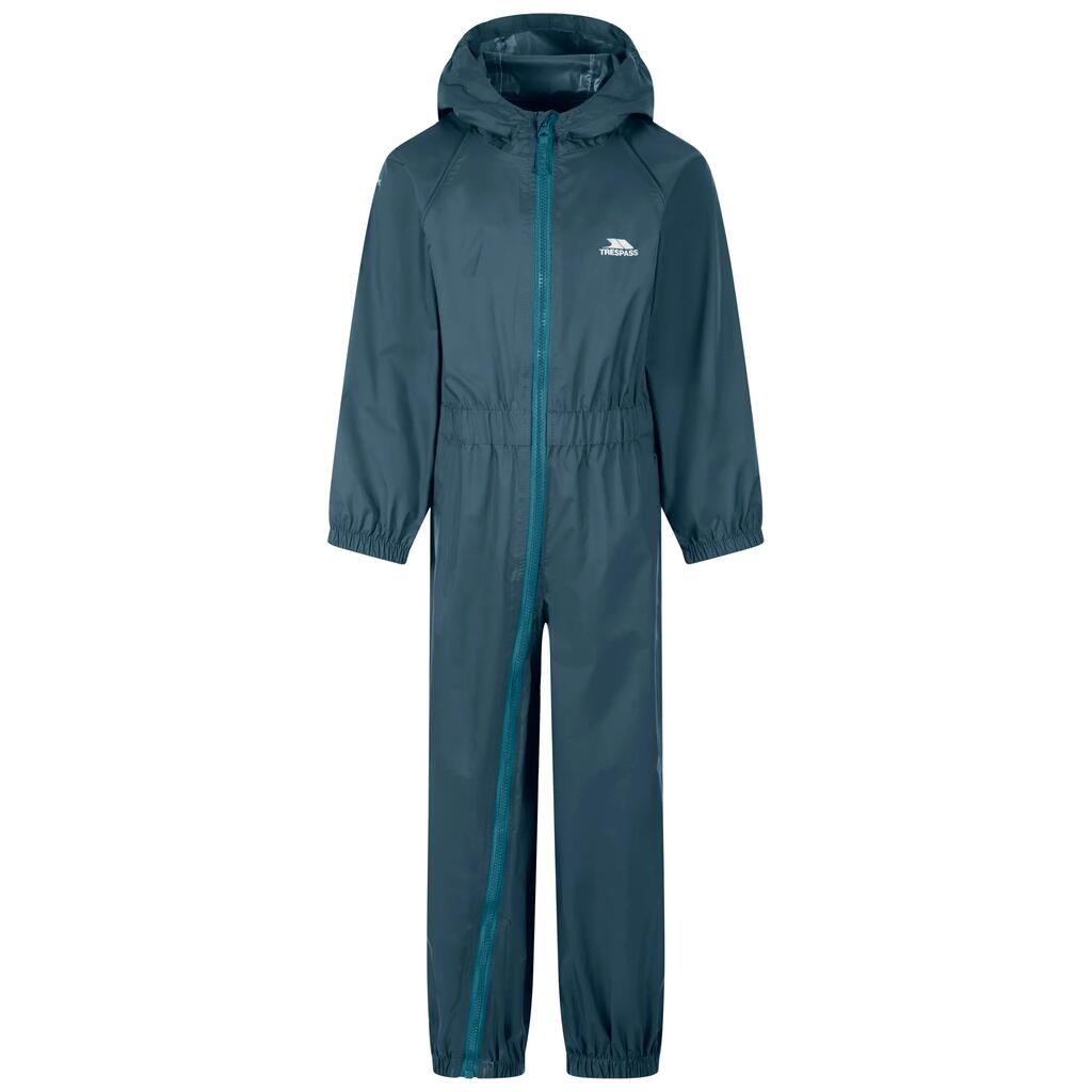 Unisex Kids Elasticated Cuffs And Ankles Waterproof Rain Suit - Button