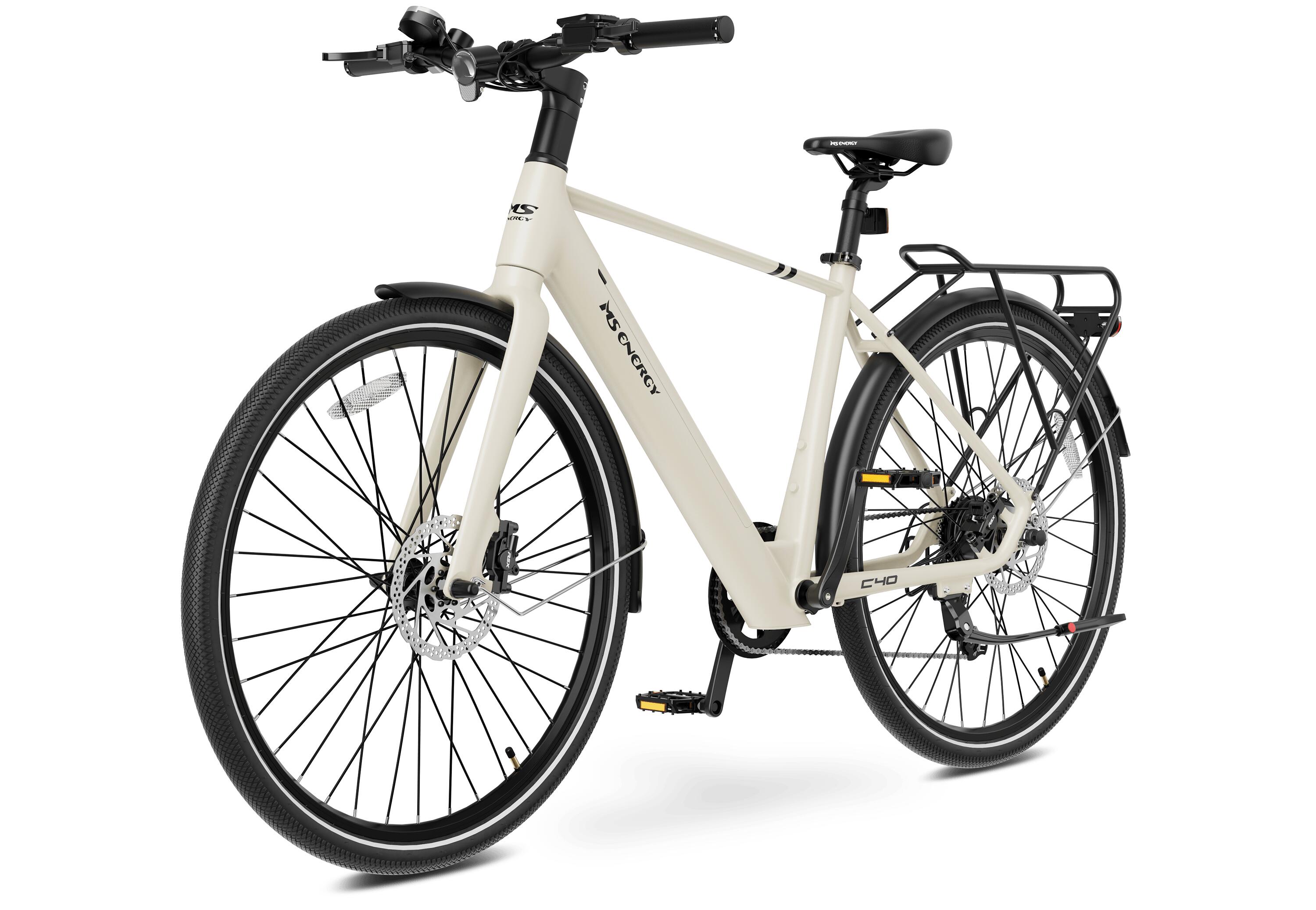 MS ENERGY - E-Bike Citybike - c40 creme weiss 3/4