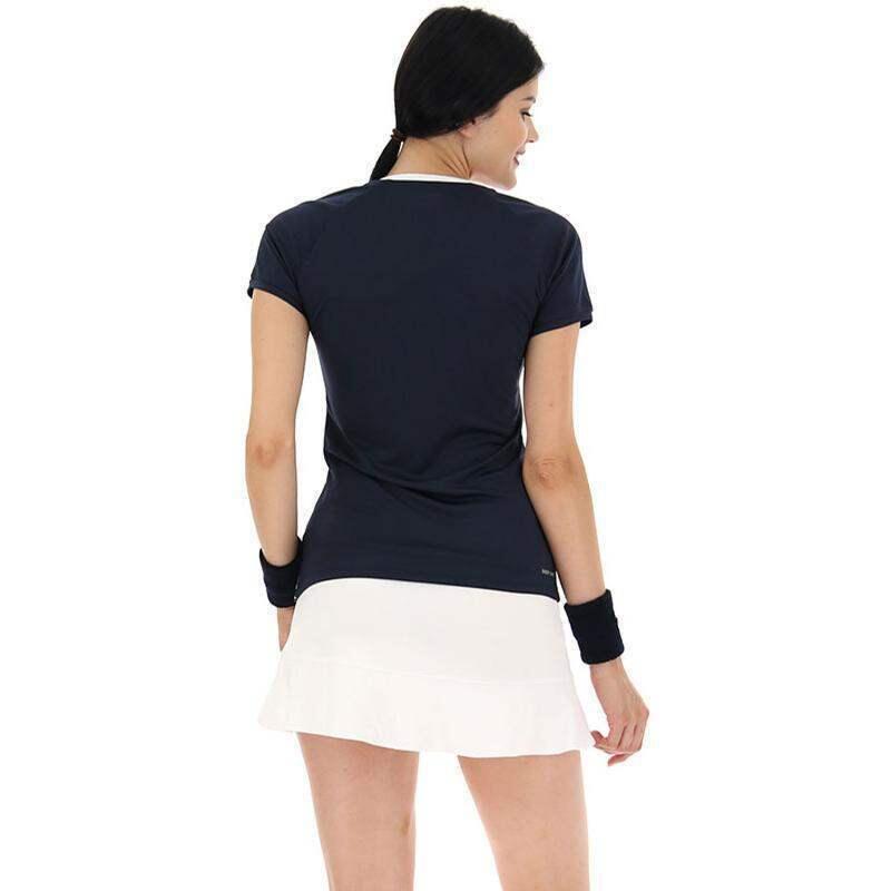 Camiseta Lotto Squadra II Azul Marino Blanco Mujer 2/5