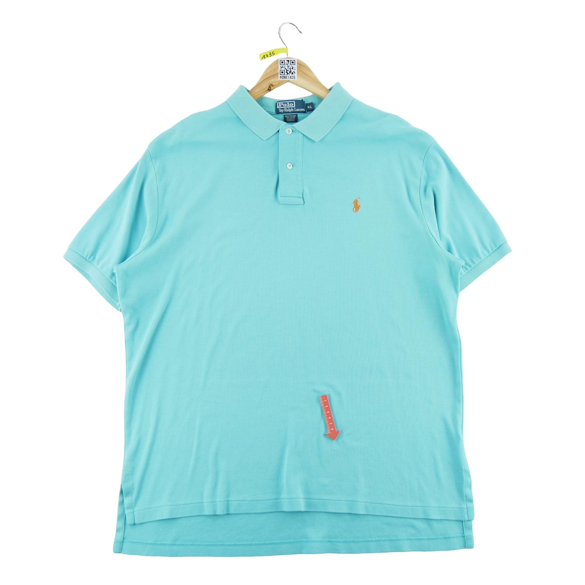 Seconde vie - Polo manches courtes Homme  Turquoise - Bon état 6/7