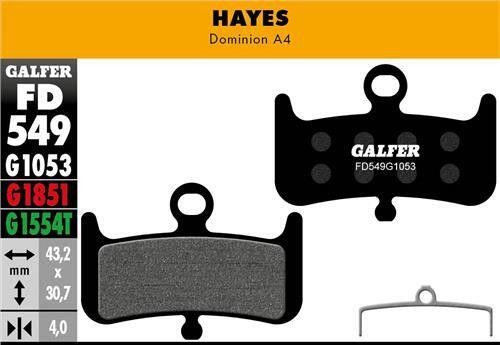 Plaquette de frein Galfer Hayes Dominion A4 2/2