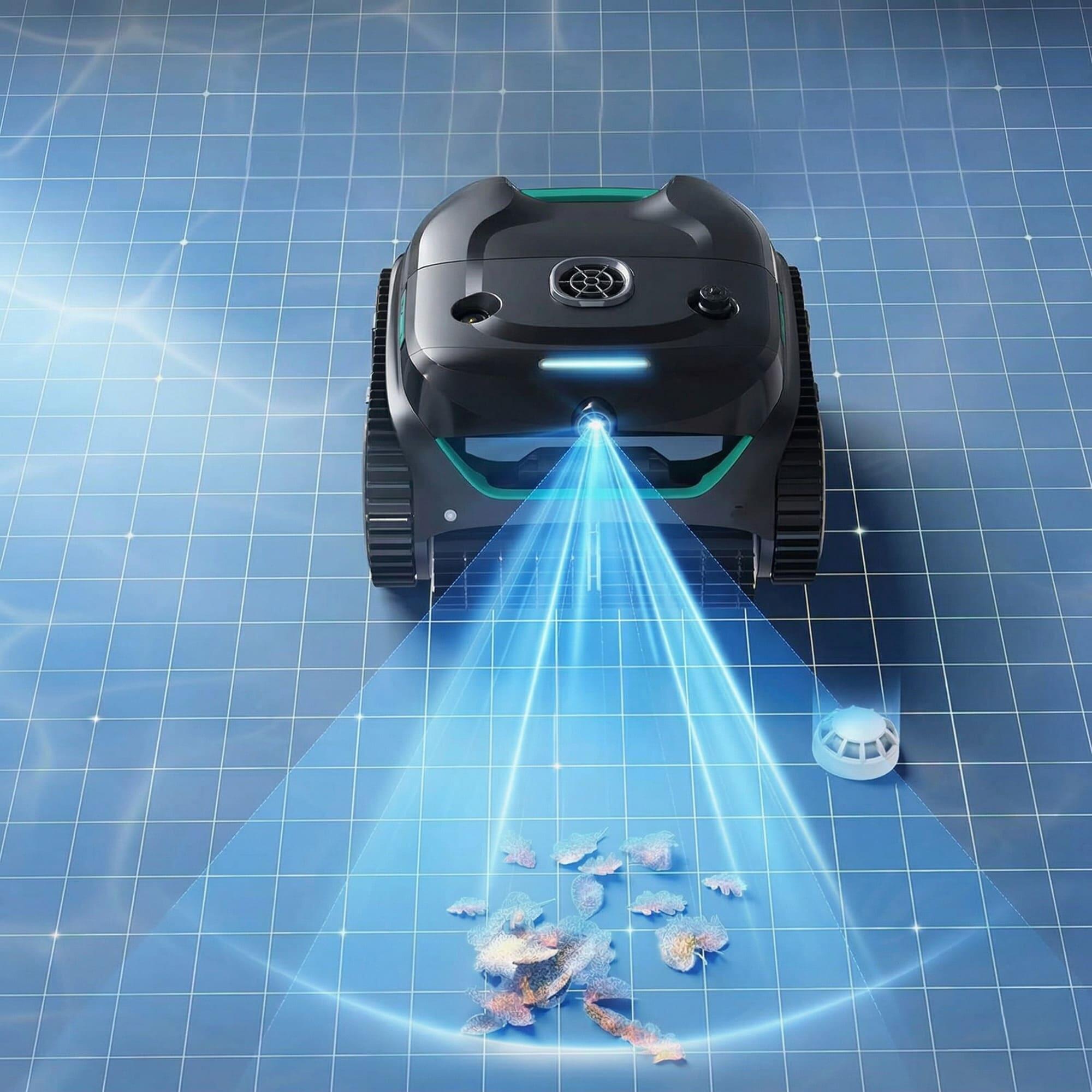 Robot limpiafondos piscina E-TRON VISION WYBOT visión AI WiFi batería 2/7