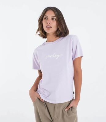 Hurley organic script only tee - lavender fog