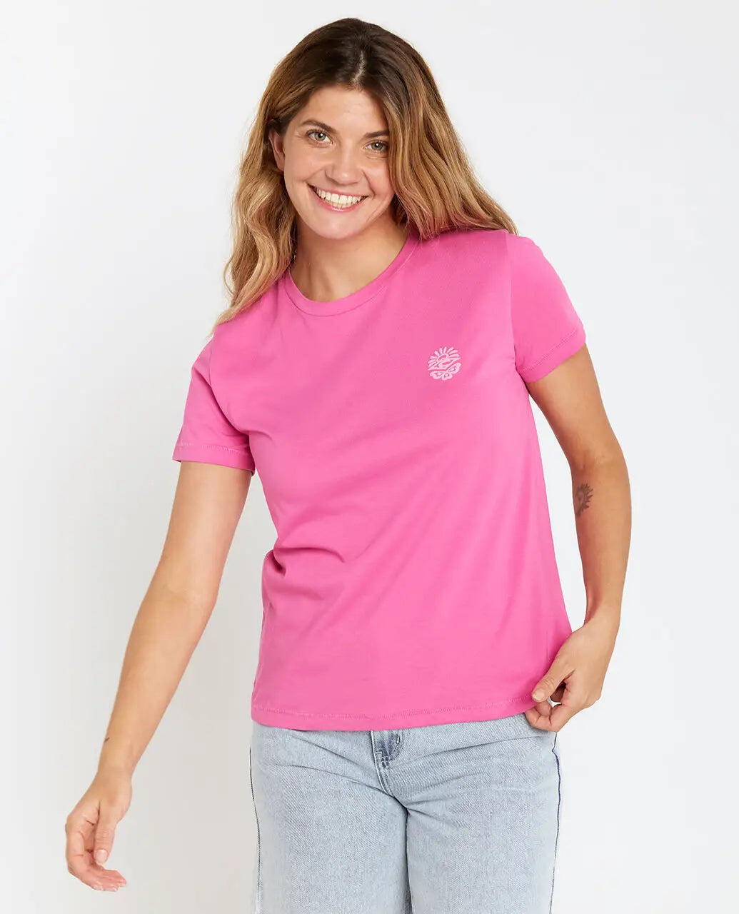 Rip Curl Re-Entry Crew Tee - Hot Pink 4/7