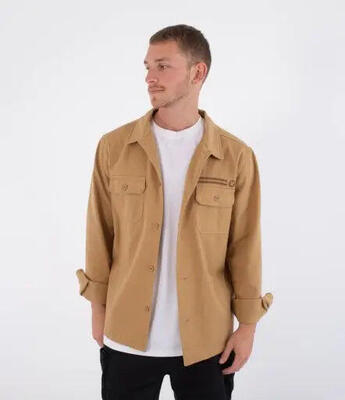 Hurley m woven ls overshirt craft - khaki