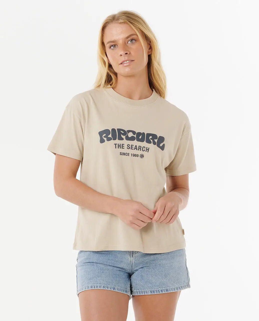 Rip Curl Surf Puff Relaxed Tee - Natural 2/7
