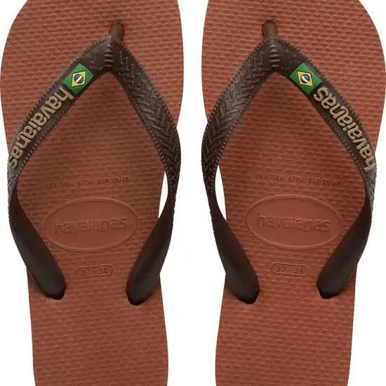 Havaianas Brasil Logo Rust/Dark Brown