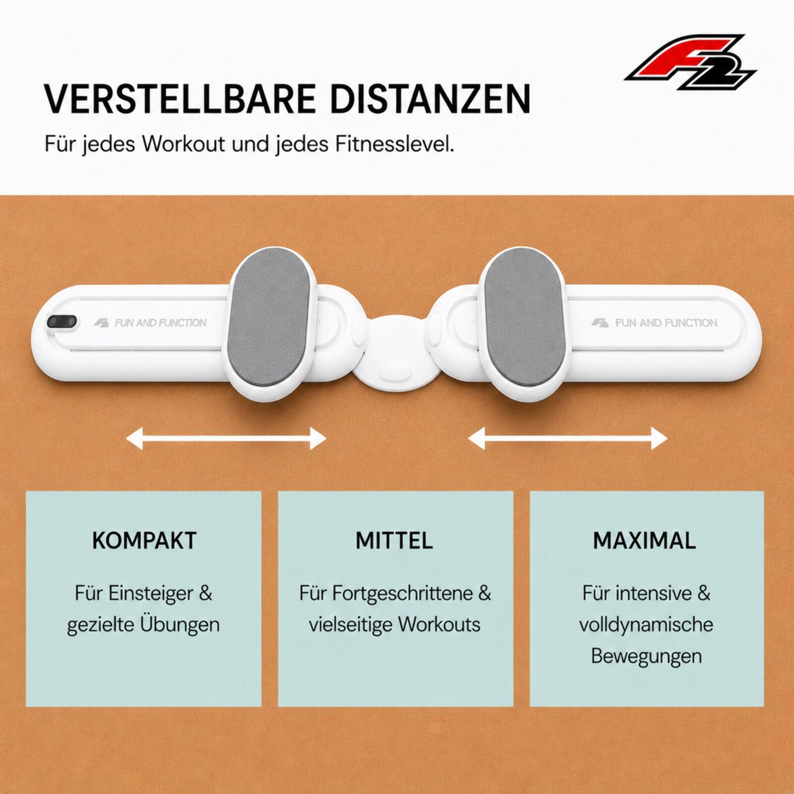 F2 Marken Pilates Board Core Pilates Muskel Training Yoga 64cm Weiss 5/7