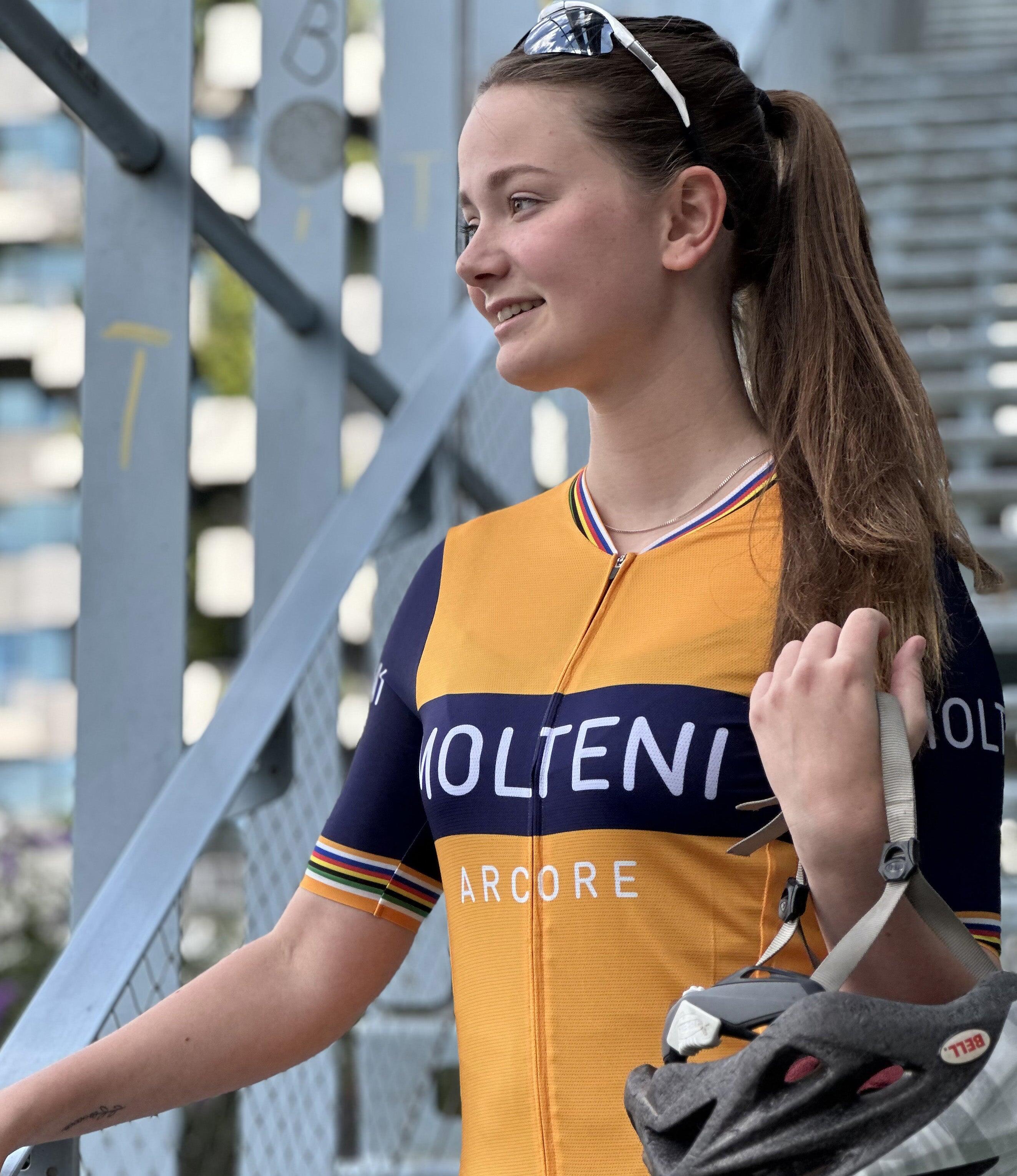 Retro-Damen-Radsport-Trikot Molteni Orange - Gruppo Sportivo - M 4/6