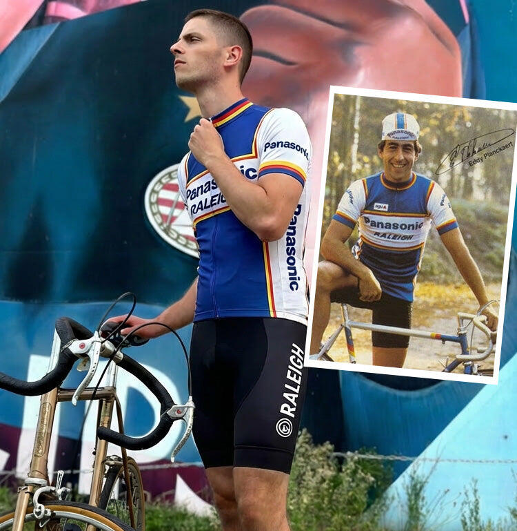 Retro-Radsport-Trikot Panasonic Raleigh - Wit/Blau  Gruppo Sportivo - M 3/5