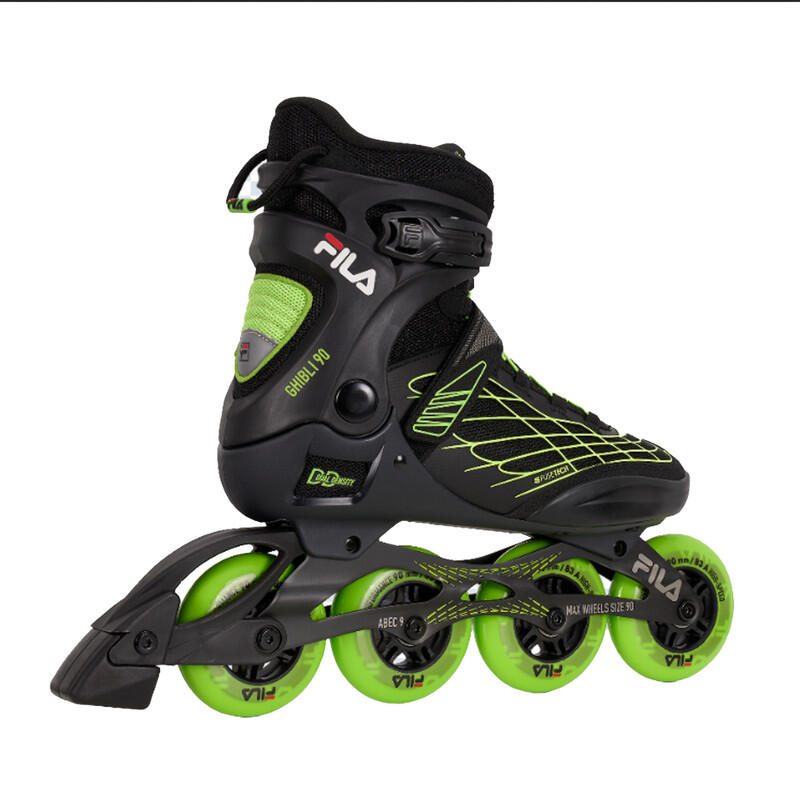 Pattini inline uomo FILA Ghibli 90 nero/lime comfort velocità,39 2/3