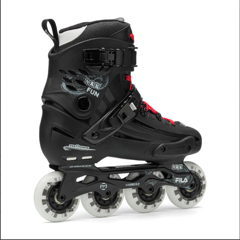 Pattini FILA NRK FUN neri/rossi, UNISEX urbano 80mm ABEC 7, 46 3/3