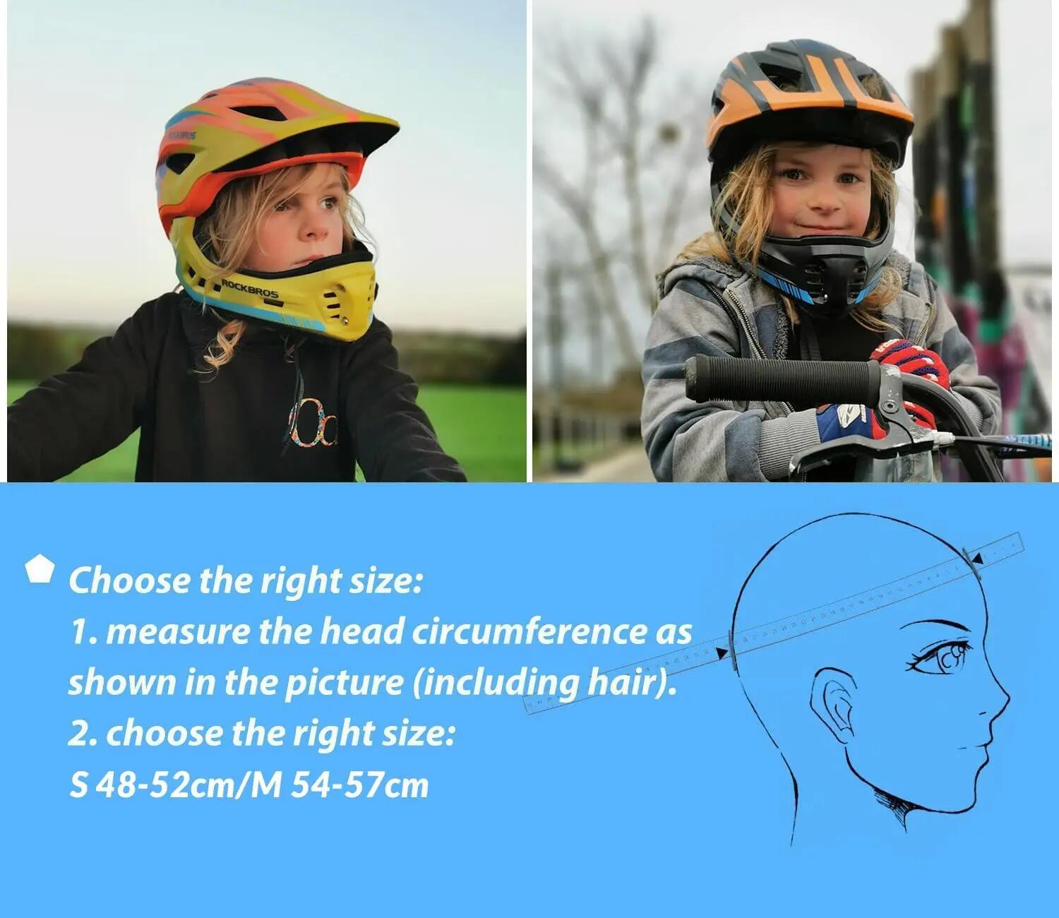 ROCKBROS Kinder Fahrradhelm Integralhelm orange blau 5/5