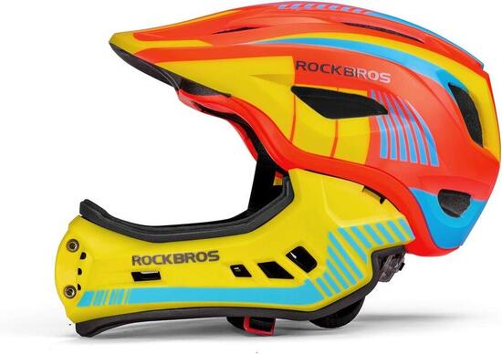 ROCKBROS Enfant Vélo Casque Intégral orange