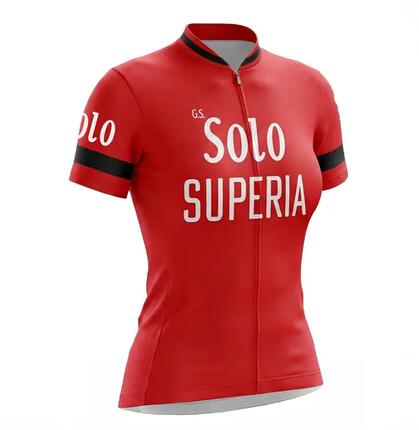 Retro Wielershirt Dames Solo Superia - Rood Gruppo Sportivo - XL