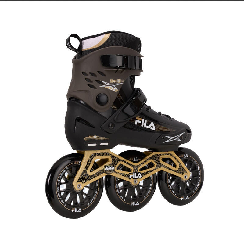 Pattini inline FILA Houdini nero/oro, 3 ruote 125mm ABEC 9, 47 2/3