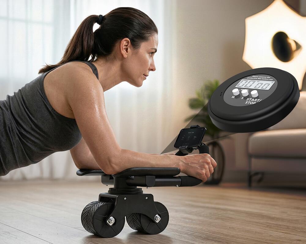 Bauchroller mit Unterarm-Auflagepads und 5 Einstellstufen für Core-Training 2/7