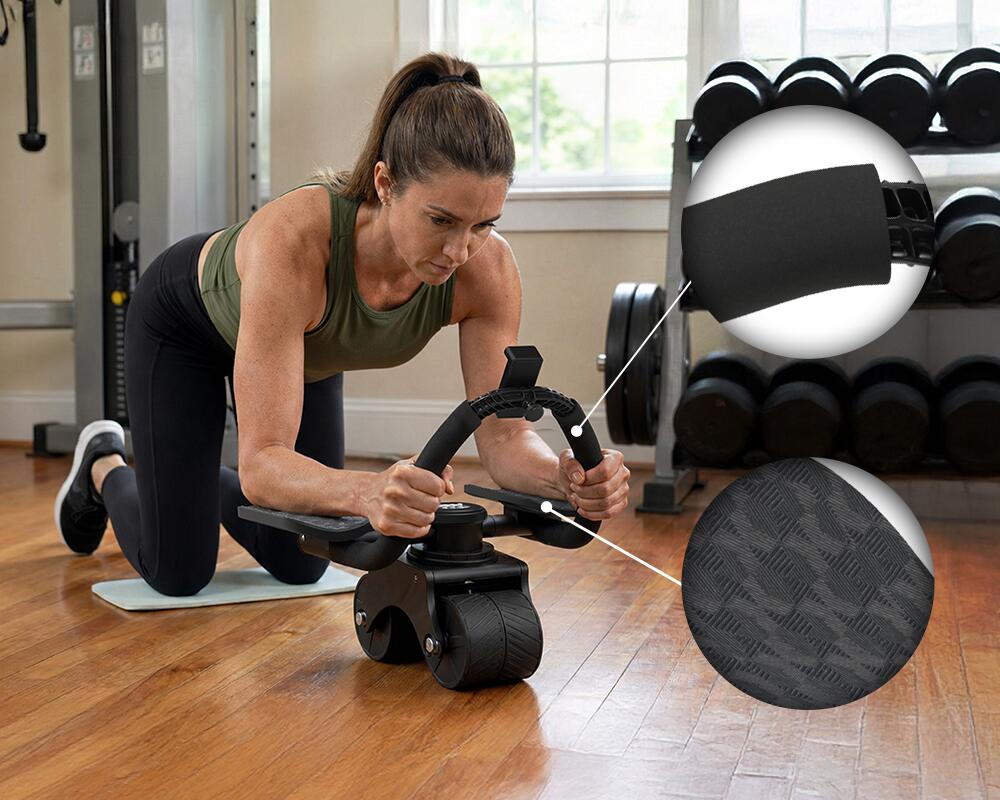 Roue abdominale pour abdominaux | 4 roues | Rouleau de base et d'abdominaux avec rebond automatique | Équipement d'entraînement abdominal pour les amateurs de fitness et les débutants Roue abdominale pour abdominaux | 4 roues | Rouleau de base et d'abdominaux avec rebond automatique | Équipement d'entraînement abdominal pour les amateurs de fitness et les débutants