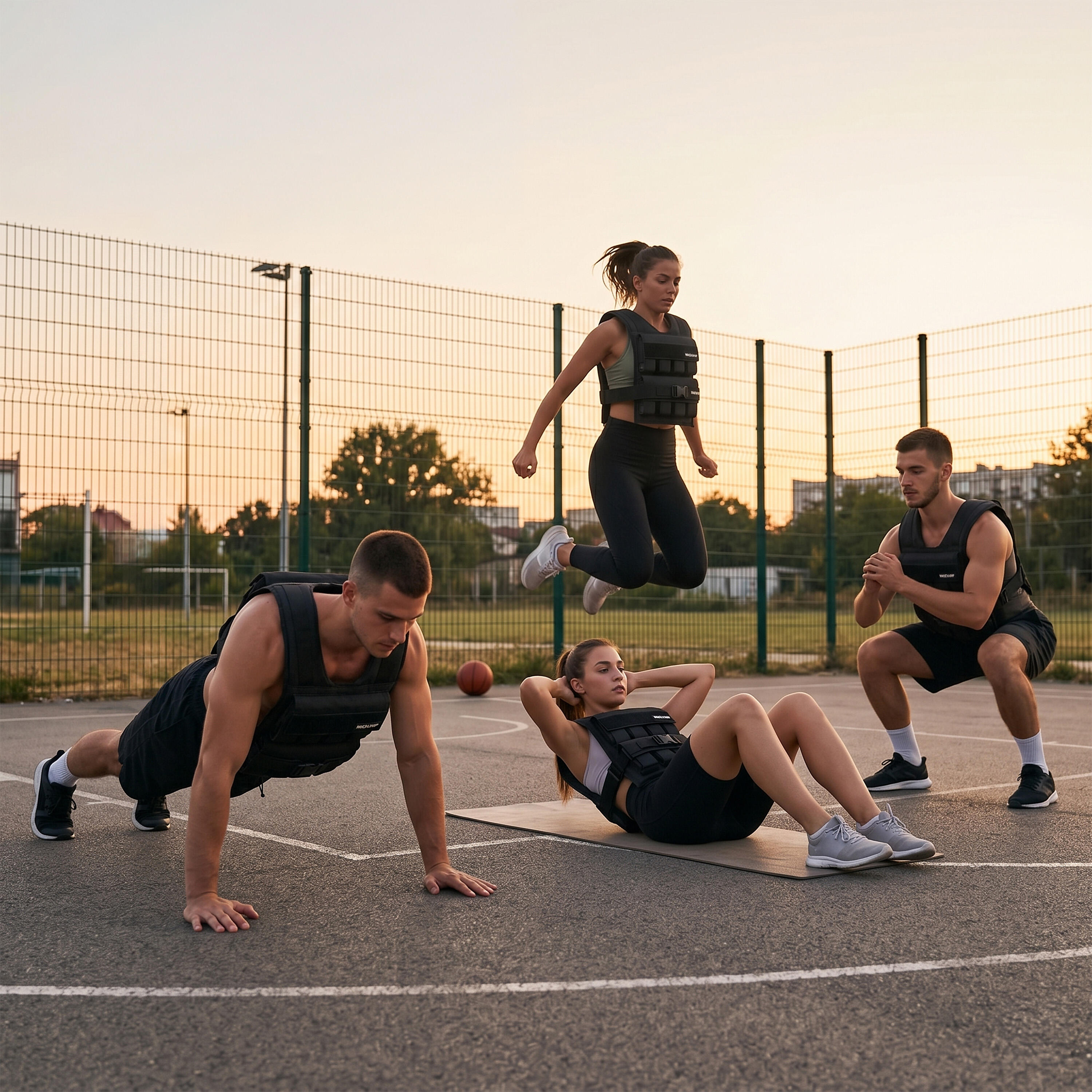 Gewichtsweste mit 16 Metallblöcken für Calisthenics und Krafttraining bis 20 kg 7/7