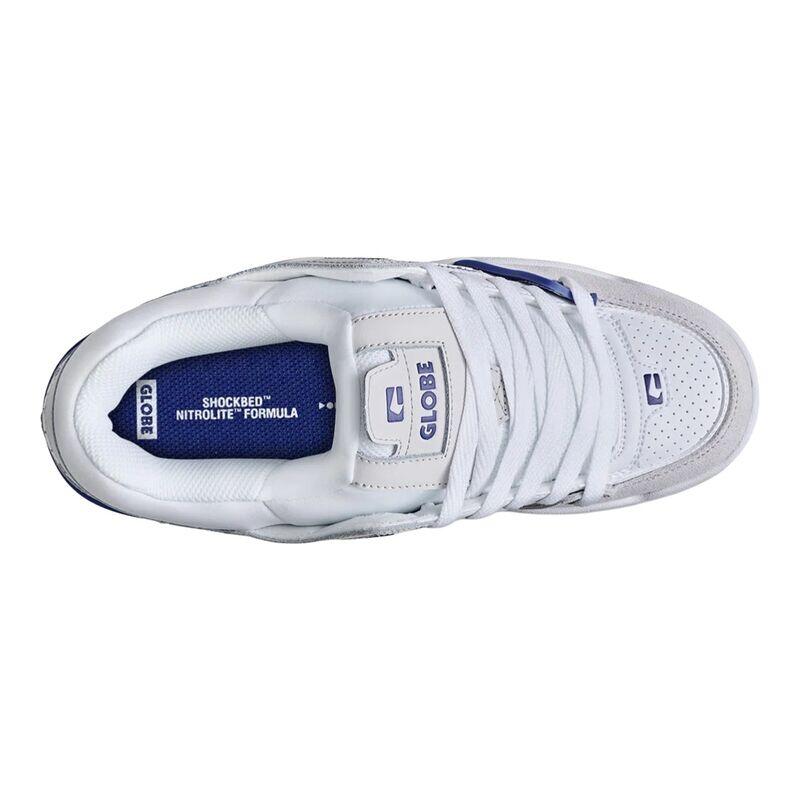 Zapatillas Blancas y Azules Globe Fusion Blue White Cómoda y Duradera 3/5
